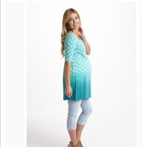 Pinkblush Tops - Pinkblush Aqua Faded Polka Dot 3/4 Sleeve Top Pinkblush Tops - Pinkblush Aqua Faded Polka Dot 3/4 Sleeve Top